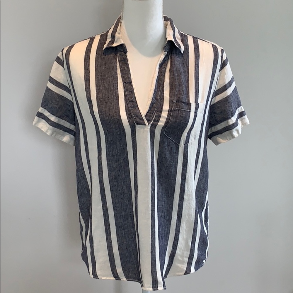 J Crew Linen Short Sleeve Shirt